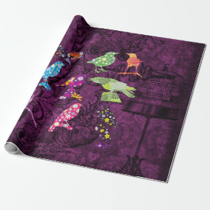 Vintages Vogelschutzpapier Geschenkpapier