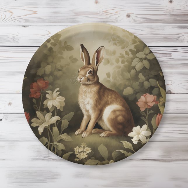 Vintages Waldhollbit im Blumenwald Pappteller (Von Creator hochgeladen)