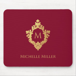 Vintages Wappen Burgundy Imitate Gold Elegantes Mo Mousepad