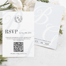 Vintages Wappen Online Hochzeit Teilnahme QR-Code RSVP Karte