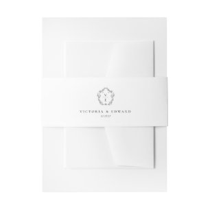 Vintages Wappen Schwarze Monogramm Hochzeit Einladungsbanderole