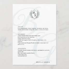 Vintages Wappen überdimensionale, elegante Monogra Menükarte
