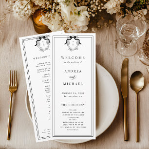 Vintages Wappen Viktorianische Französische Bow Fe Programm