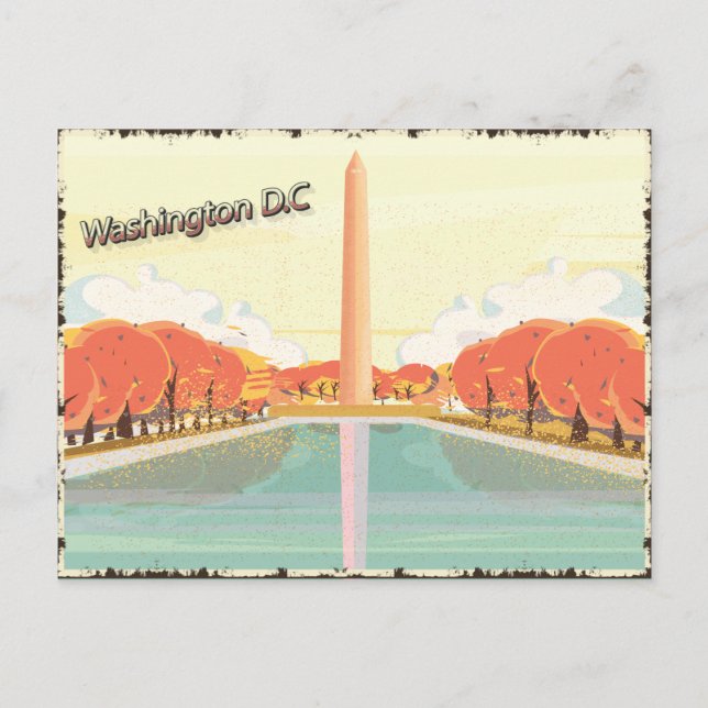 Vintages Washington D.C. Denkmal Postkarte (Vorderseite)