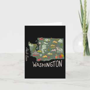 Vintages Washington Evergreen Staaten Seattle Paci Karte
