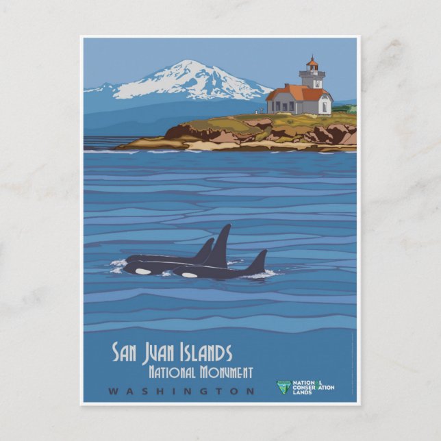 Vintages Washington San Juan Islands Travel Postkarte (Vorderseite)