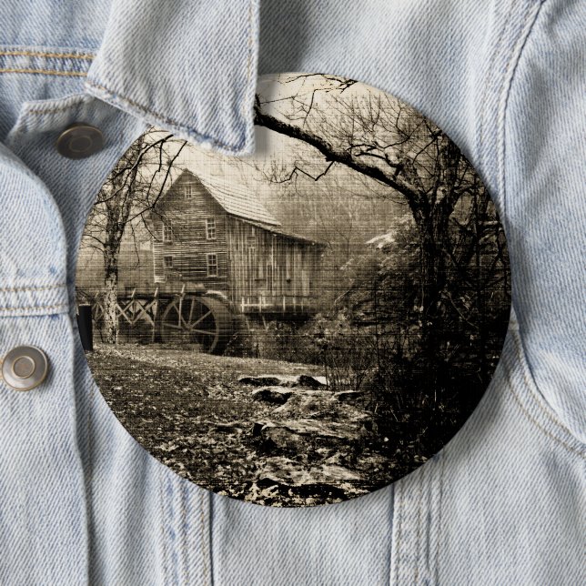 Vintages Wasserrad Button (Beispiel)