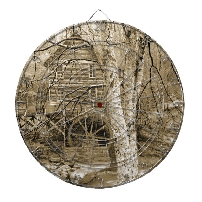 Vintages Wasserrad Dartscheibe (vorne)