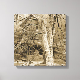 Vintages Wasserrad Leinwanddruck