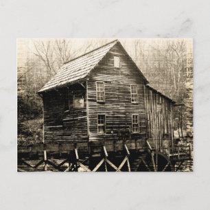 Vintages Wasserrad Postkarte