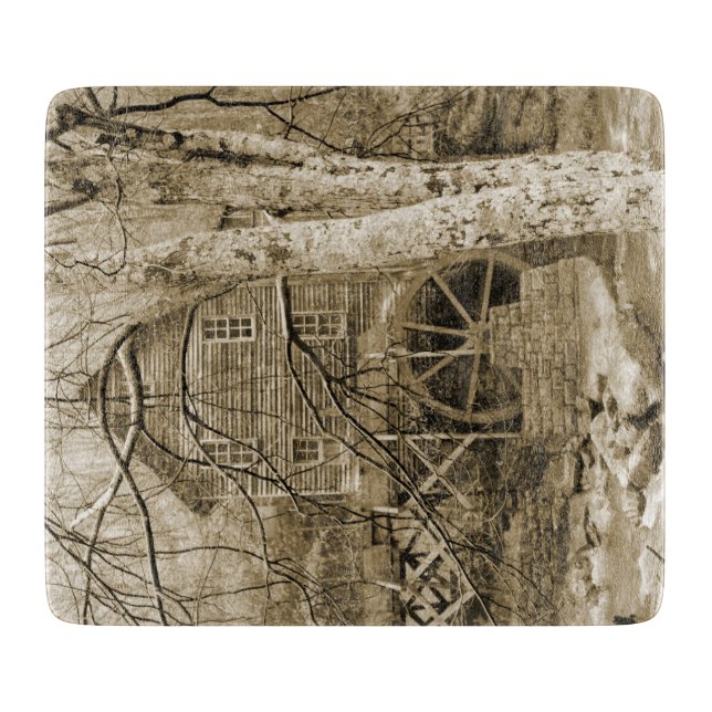 Vintages Wasserrad Schneidebrett (Vorderseite)