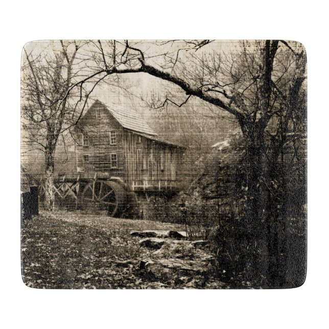 Vintages Wasserrad Schneidebrett (Vorderseite)