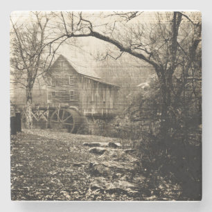 Vintages Wasserrad Steinuntersetzer