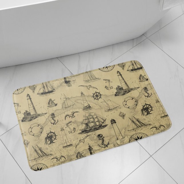 Vintages Wasserschiff Ankerküste Décor Badematte (Von Creator hochgeladen)