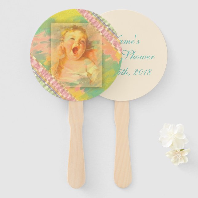 Vintages Wasserzeichen, niedlich Fächer (Vorne und Hinten)