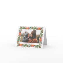 Vintages Watercolor Poinsettia Horizontales Foto