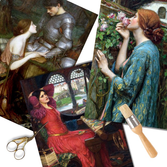 Vintages Waterhouse Women Decoupage Wrapping Paper Geschenkpapier Set (Von Creator hochgeladen)