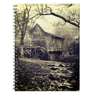 Vintages Waterrad Postkarte Notizblock