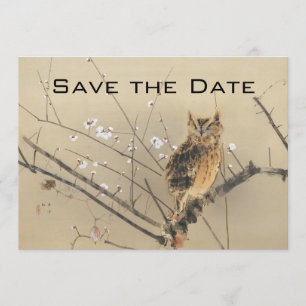 Vintages Wedding Save the Date, japanische Eule Save The Date