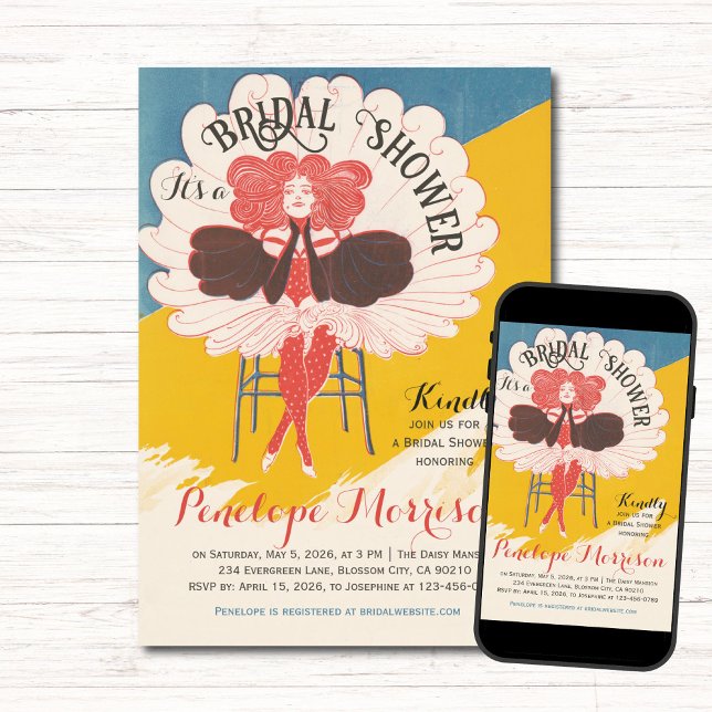 Vintages weibliches Brautparty Einladung (Von Creator hochgeladen)