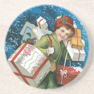 Vintages Weihnachten Getränkeuntersetzer