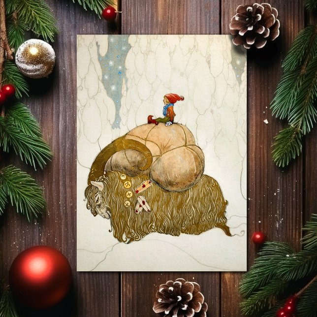 Vintages Weihnachten Goat Art Weihnachtskarte (Von Creator hochgeladen)