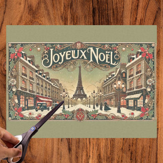 Vintages Weihnachten in Paris Seidenpapier