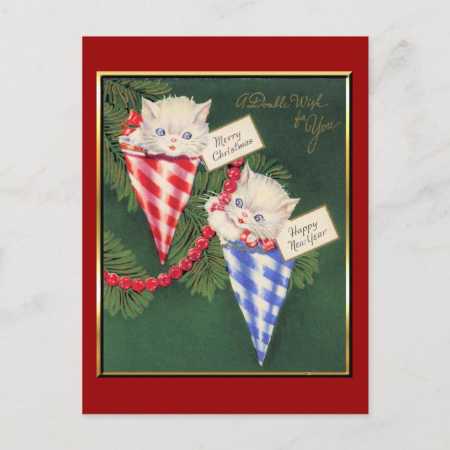 Vintages Weihnachten/neues Jahr Feiertagspostkarte (Vorderseite)