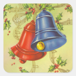 Vintages Weihnachten Quadratischer Aufkleber