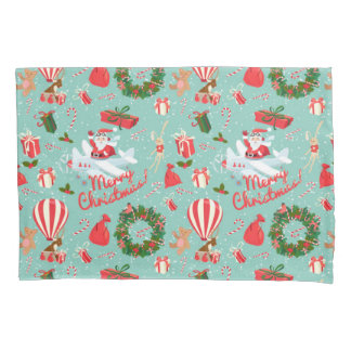 Vintages Weihnachten, Sankt, Wreath, Teddy-Bär Kissenbezug