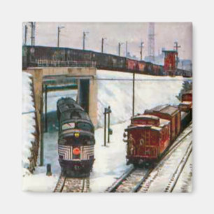 Vintages Weihnachten, treffend an der Kreuzung Magnet