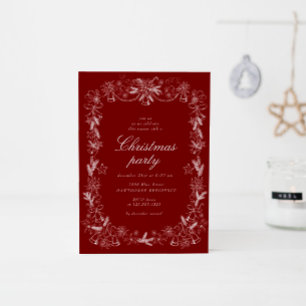 Vintages Weihnachts-Party Einladung