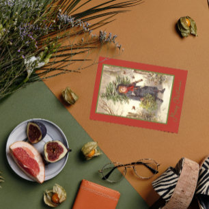 Vintages Weihnachtsbaum Kindermädchen Gruß Feiertagskarte