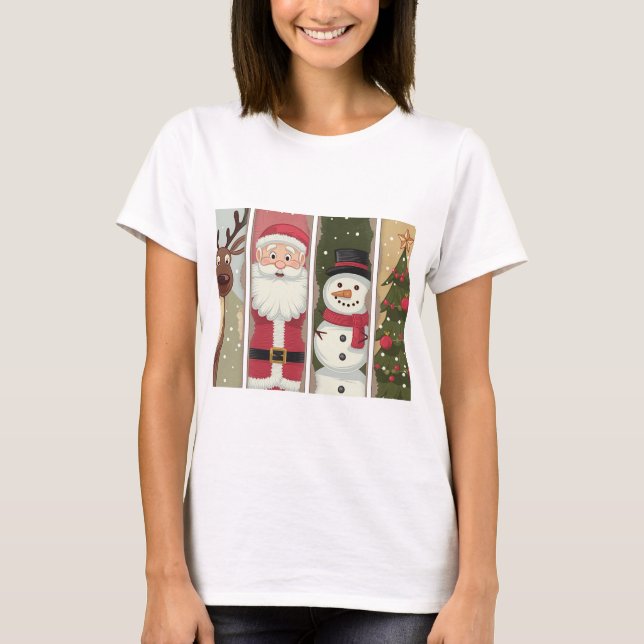 Vintages Weihnachtsbaum-Shirt T-Shirt (Vorderseite)