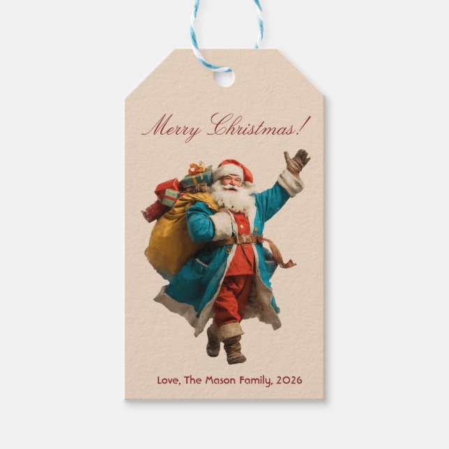 Vintages Weihnachtsdesign Geschenkanhänger (Vorderseite)