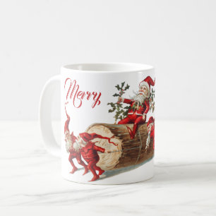 Vintages Weihnachtselfen Party Kaffeetasse