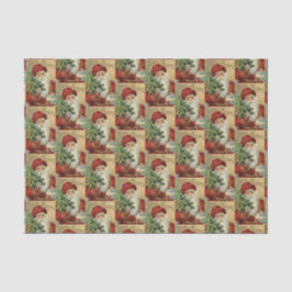 Vintages Weihnachtsfeiertags-Sankt-Partygewebe Seidenpapier