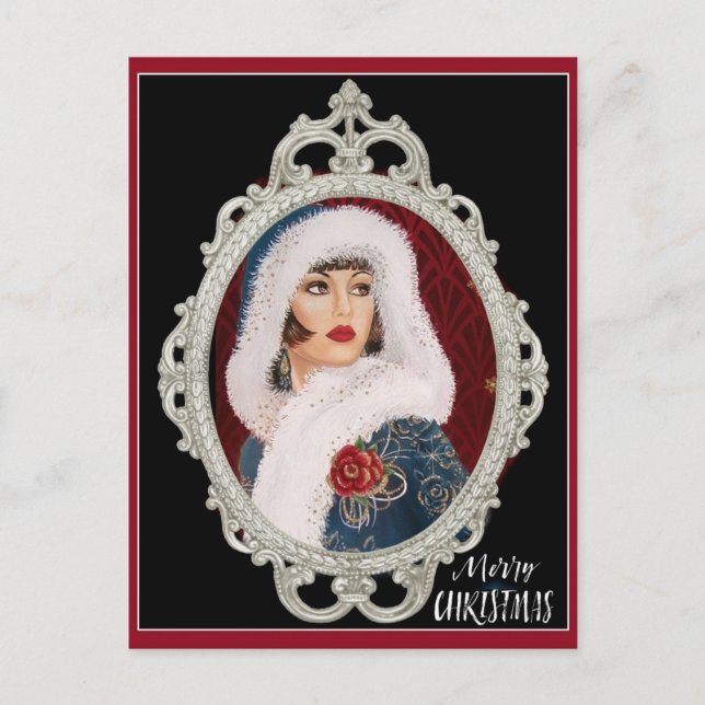 Vintages Weihnachtsfest Postkarte (Vorderseite)