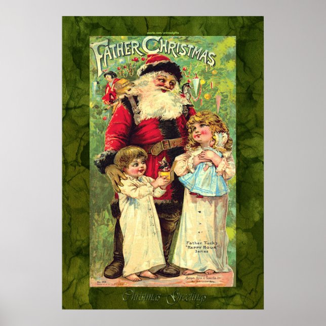 Vintages Weihnachtsgebäck von Pater Tuck Poster (Vorne)