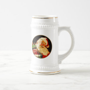 Vintages Weihnachtsgeschenk des Weihnachtsmanns Bierglas