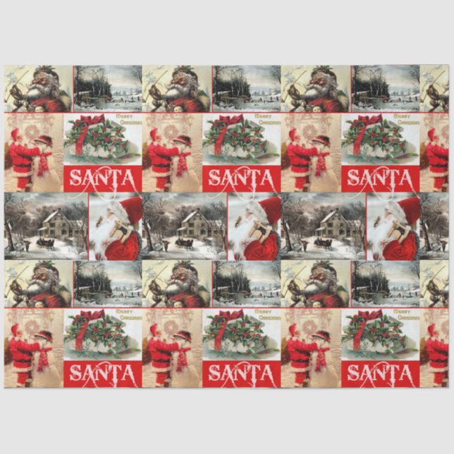 Vintages Weihnachtsgeschenk Seidenpapier (Vorderseite)