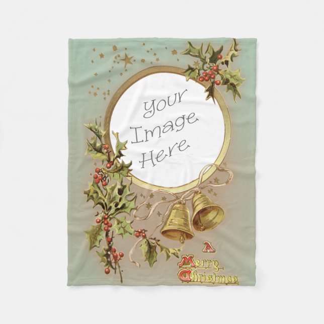 Vintages Weihnachtskundengerechte Foto-Schablone Fleecedecke (Vorderseite)