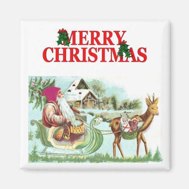 Vintages Weihnachtsmagnet Magnet (Vorne)