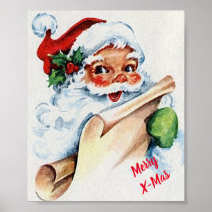 Vintages Weihnachtsmann-Plakat Poster