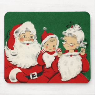 Vintages Weihnachtsmousepad der Weihnachtsfamilie Mousepad