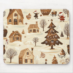 Vintages Weihnachtsmuster aus Holz (10) Mousepad