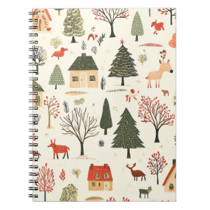 Vintages Weihnachtsmuster aus Holz (16) Notizblock