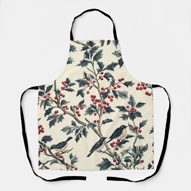 Vintages Weihnachtsmuster aus Holz (18) Schürze (Vorderseite)