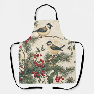 Vintages Weihnachtsmuster aus Holz (8) Schürze