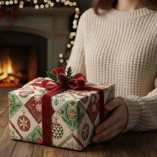Vintages Weihnachtsmuster Geschenkpapier